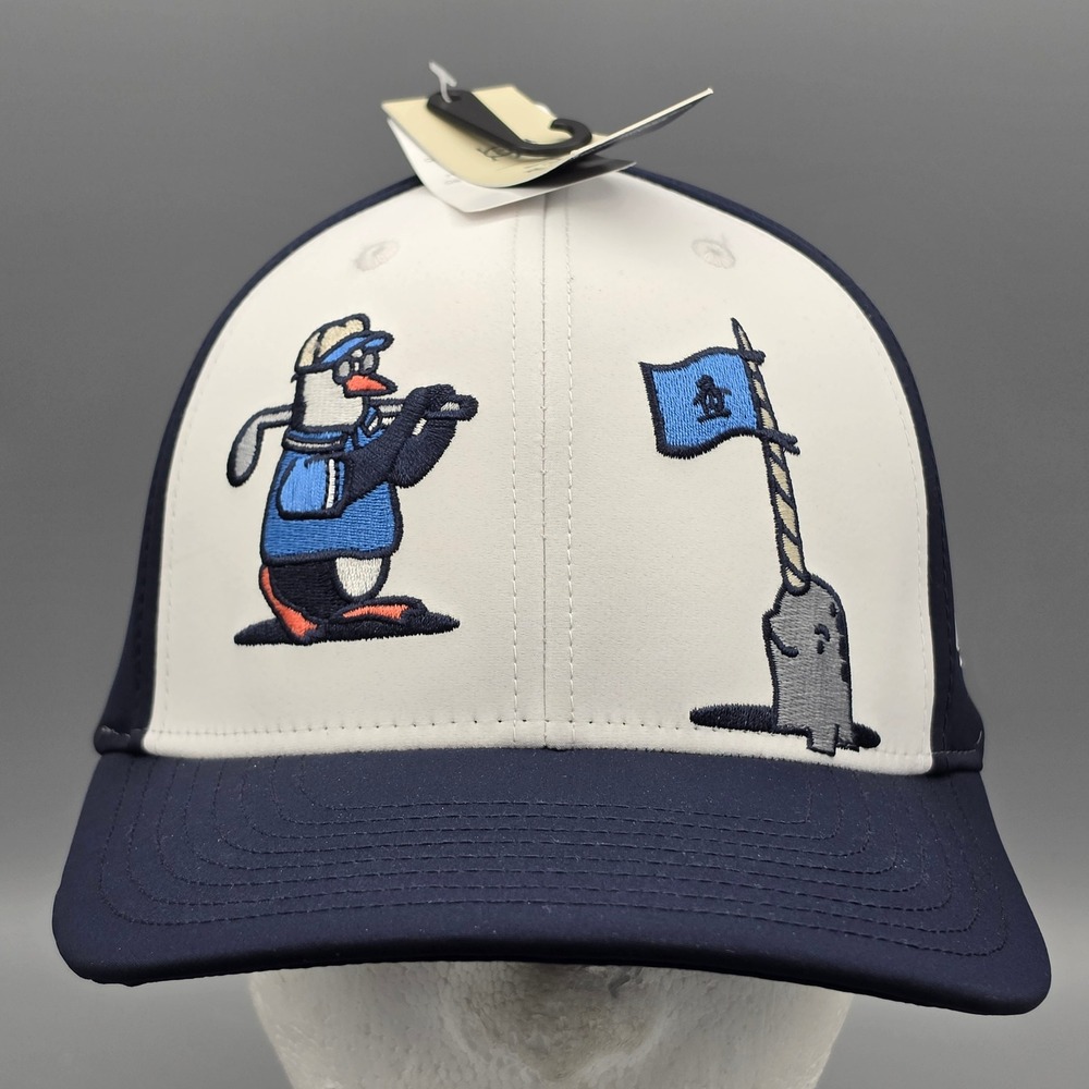 Original Penguin Hat Mens Blue Narwhal White Golf Cap Embroidered Strapback